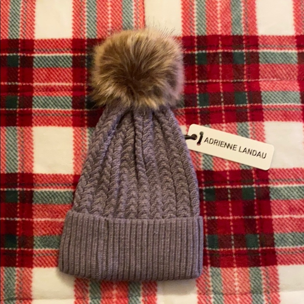 NWT Adrienne Landau Pom Hat